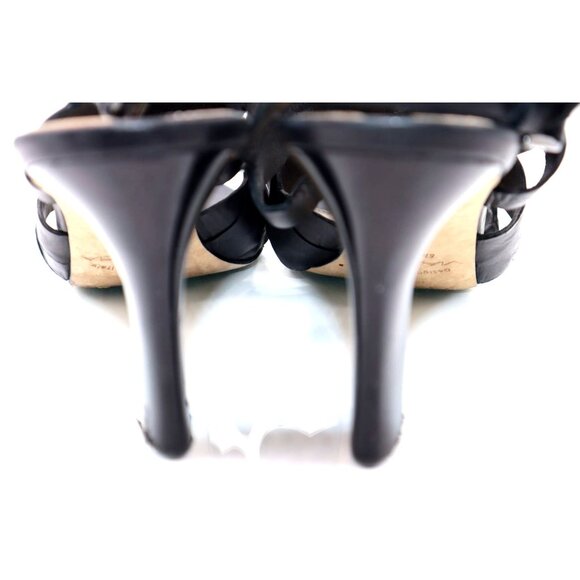 Via Spiga Black Leather Wedge Sandals 10M Italian Vintage Grunge Chic - Picture 5 of 5